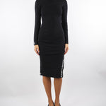 Abito Nero-Milk in viscosa con bande lucide AM03S56E2 EF3 ELISABETTA FRANCHI 