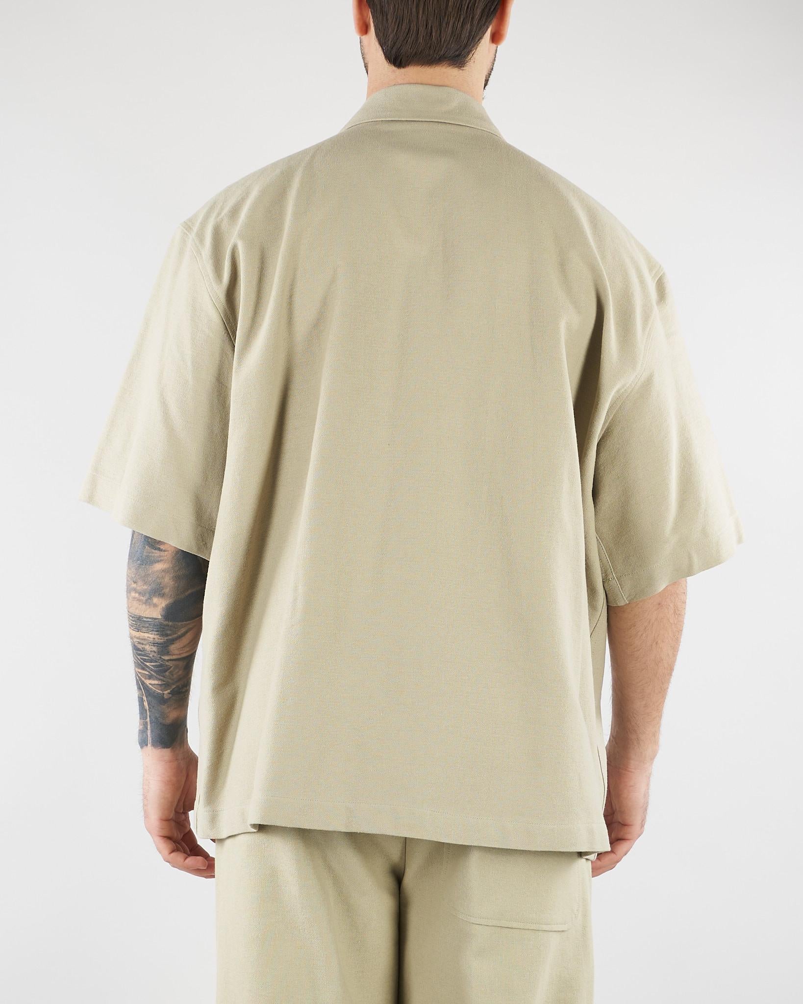 Camica Sabbia Oversize in puro cotone e lino CA3635 55 I'M BRIAN 