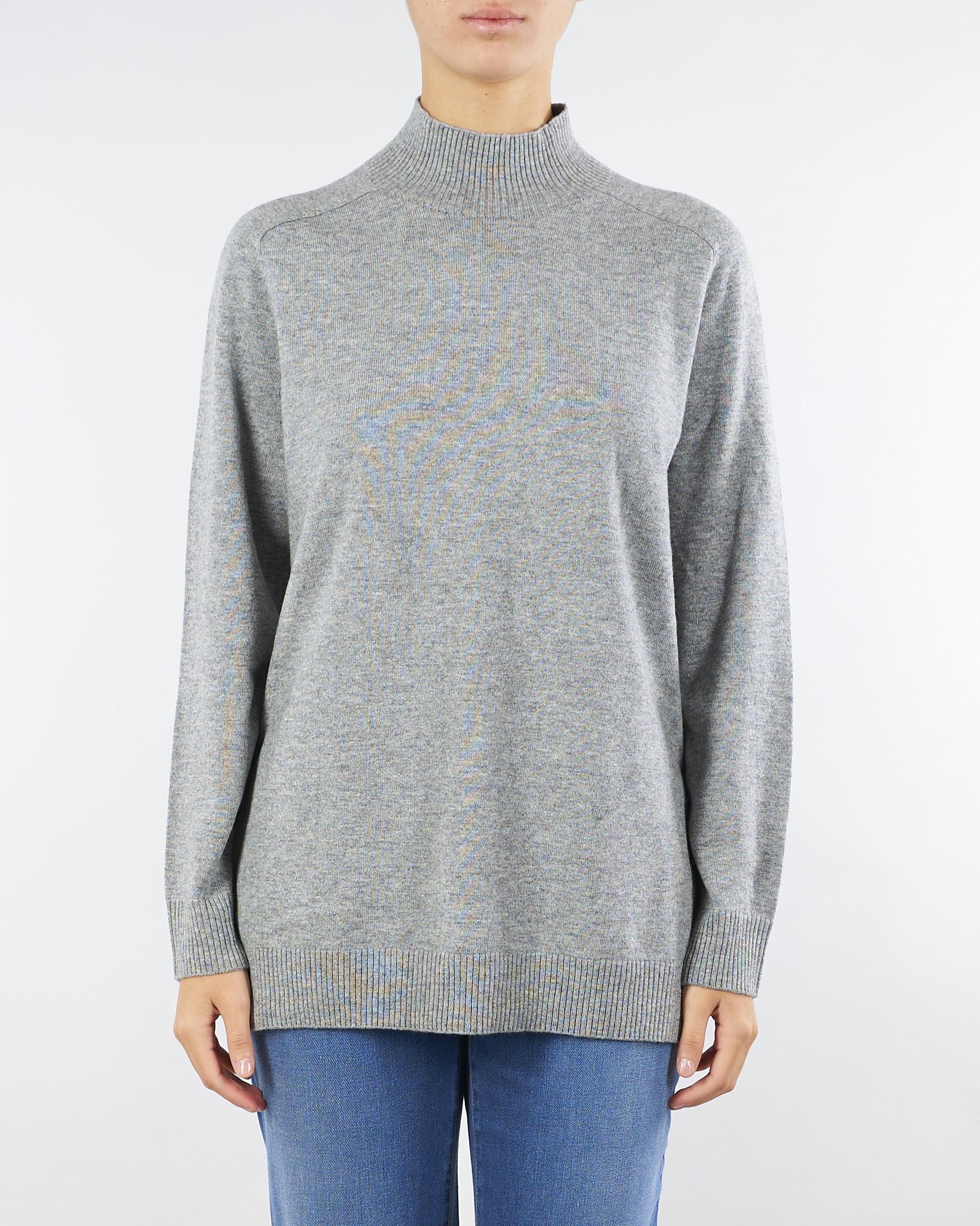 Maglia Grigio in misto lana con collo a cratere RI5NT013 0007 ICONA 