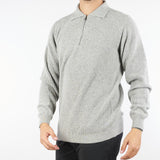 Polo Grigio in maglia jacquard 70673 711 JEORDIE'S 