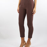 Pantaloni Coffee in crêpe con dettagli zip PA11956E2 EA3 ELISABETTA FRANCHI 