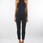 Tuta Nero in doppio crêpe con dettagli zip TU05556E2 110 ELISABETTA FRANCHI 