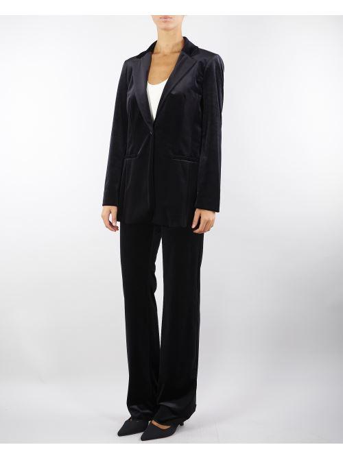 Pantaloni Nero in jersey velluto PLINIO 3 PENNY BLACK 