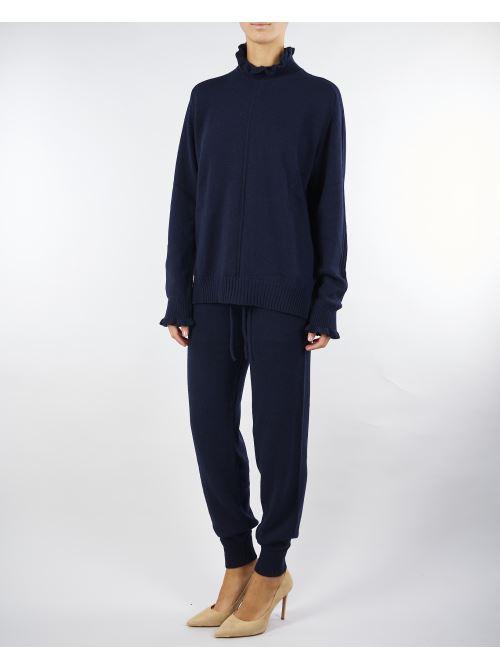 Pantaloni Blu in maglia di misto lana TT3352 11956 TWIN SET 