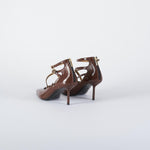 Decollette Marrone in pelle con cinturino alla caviglia 295 80 WO MILANO 