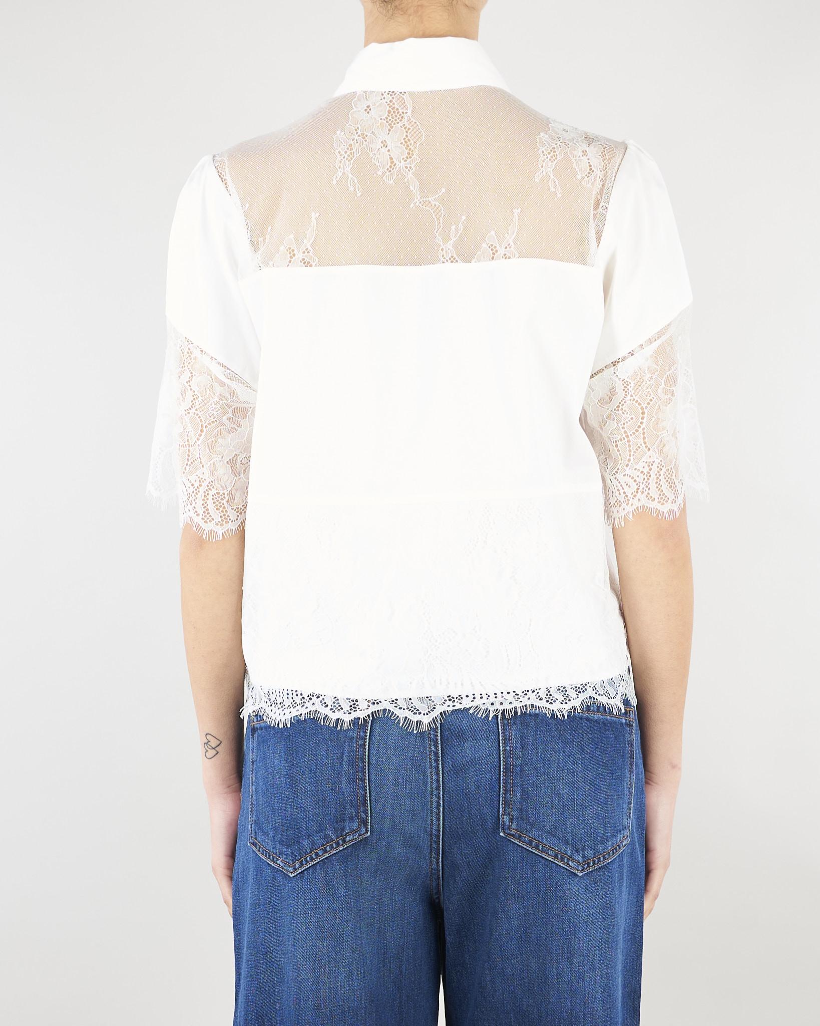 Camicia Bianco in cotone con pizzo RA6142T544A 11111 BLUGIRL 
