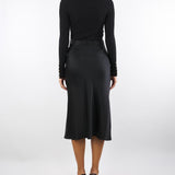 Abito Nero in maglia a costine e raso con taschino AM06B56E2 110 ELISABETTA FRANCHI 