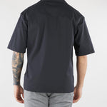 Camicia Nero in cotone con collo bowling XCM7228 99 YES LONDON 