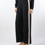 Pantalone Nero in maglia con banda laterale a contrasto RI5NT031 0001 ICONA 