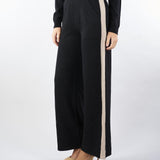 Pantalone Nero in maglia con banda laterale a contrasto RI5NT031 0001 ICONA 