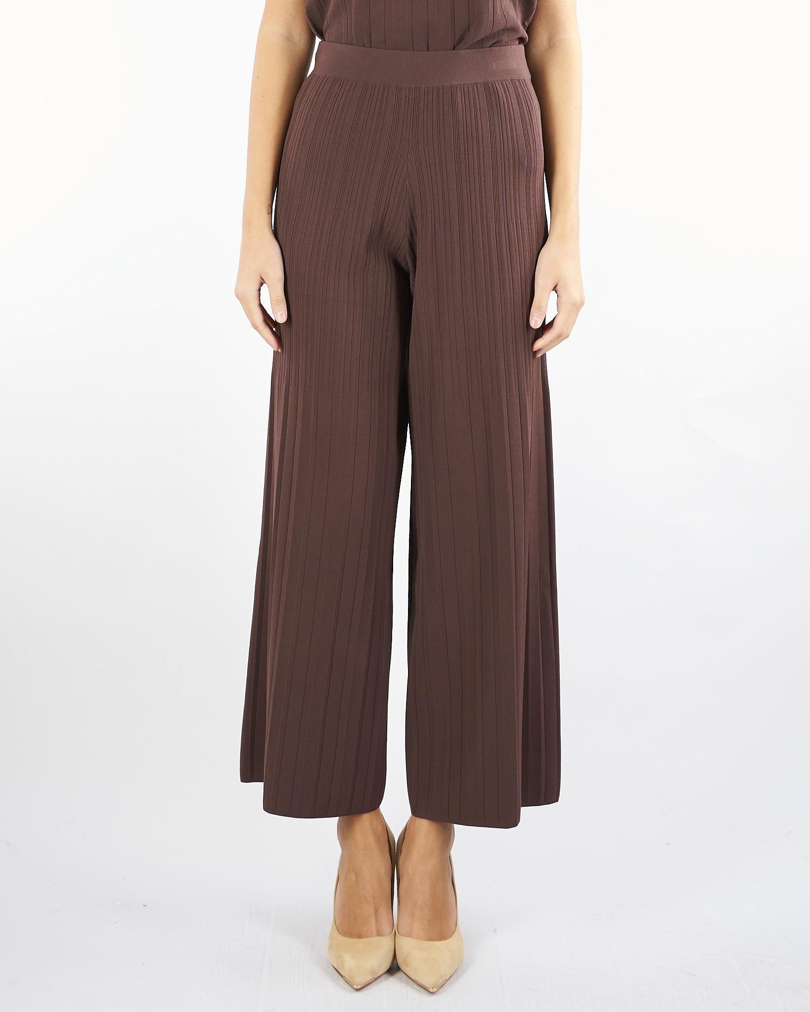 Pantalone Marrone in filato di viscosa SUPERBO 5 MAX MARA WEEKEND 
