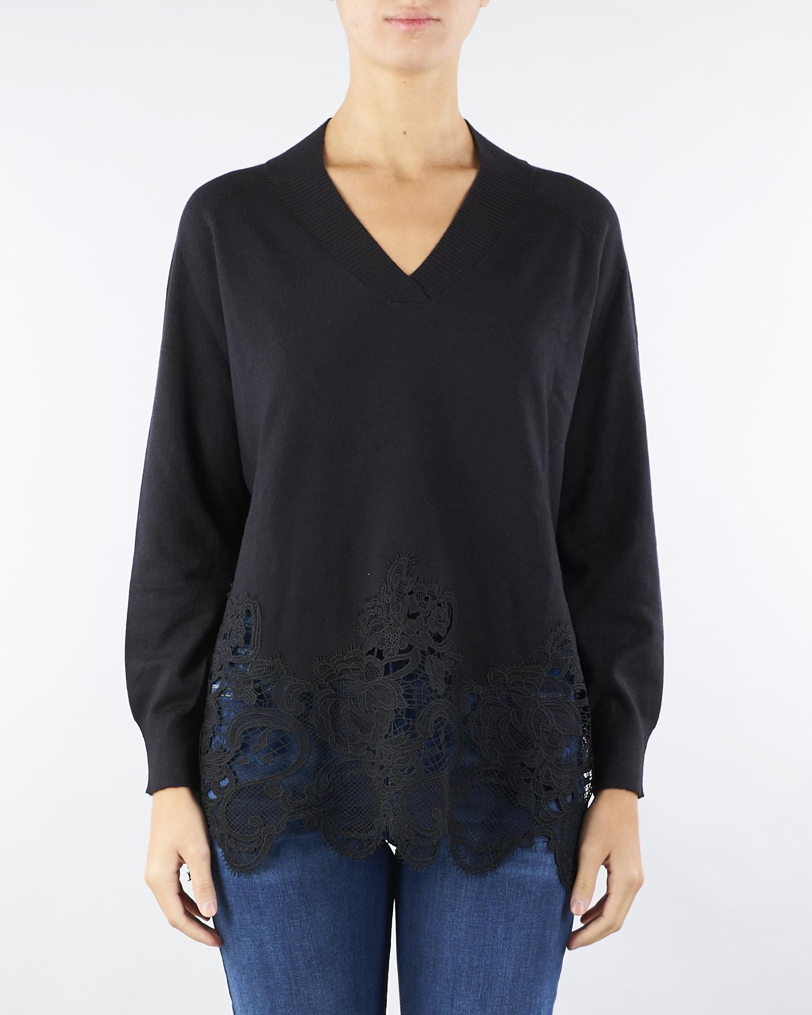 Maglia Nero con fondo in pizzo NS041 99 NO SECRETS 