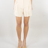 Shorts Crema in misto lino con ricami in pizzo RA6096T8823 P9545 BLUGIRL 