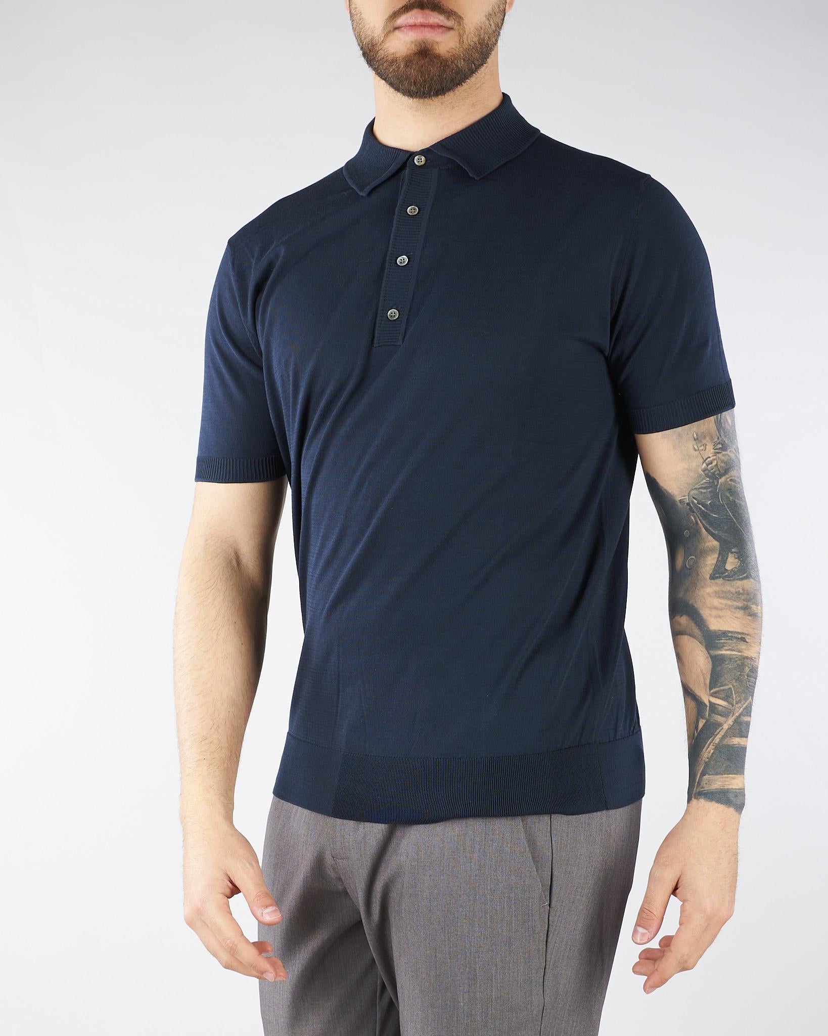 Maglia a polo Blu in puro cotone DK17041 89 DIKTAT 