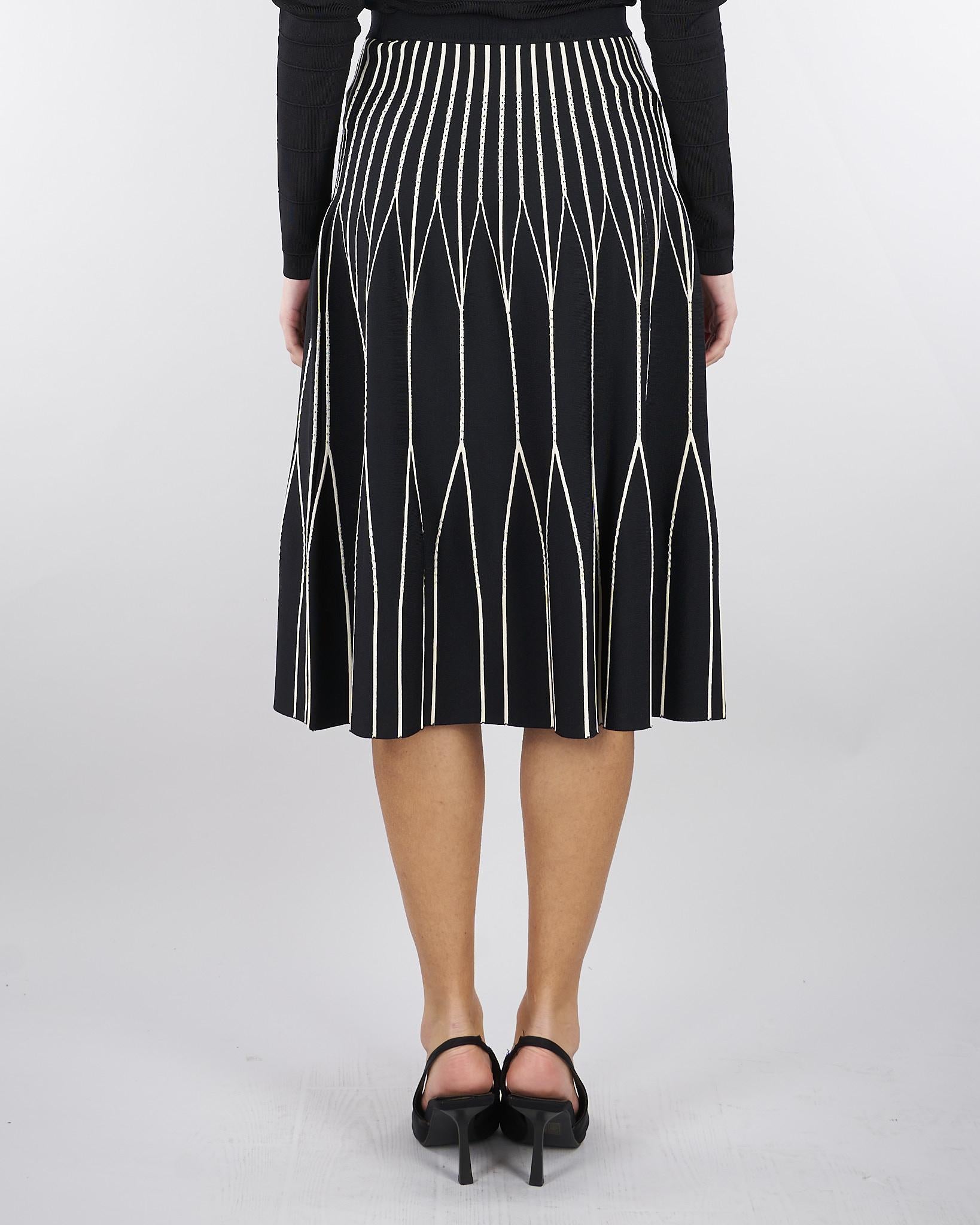 Gonna Nero-Burro in maglia bicolore GK31S62E2 685 ELISABETTA FRANCHI 