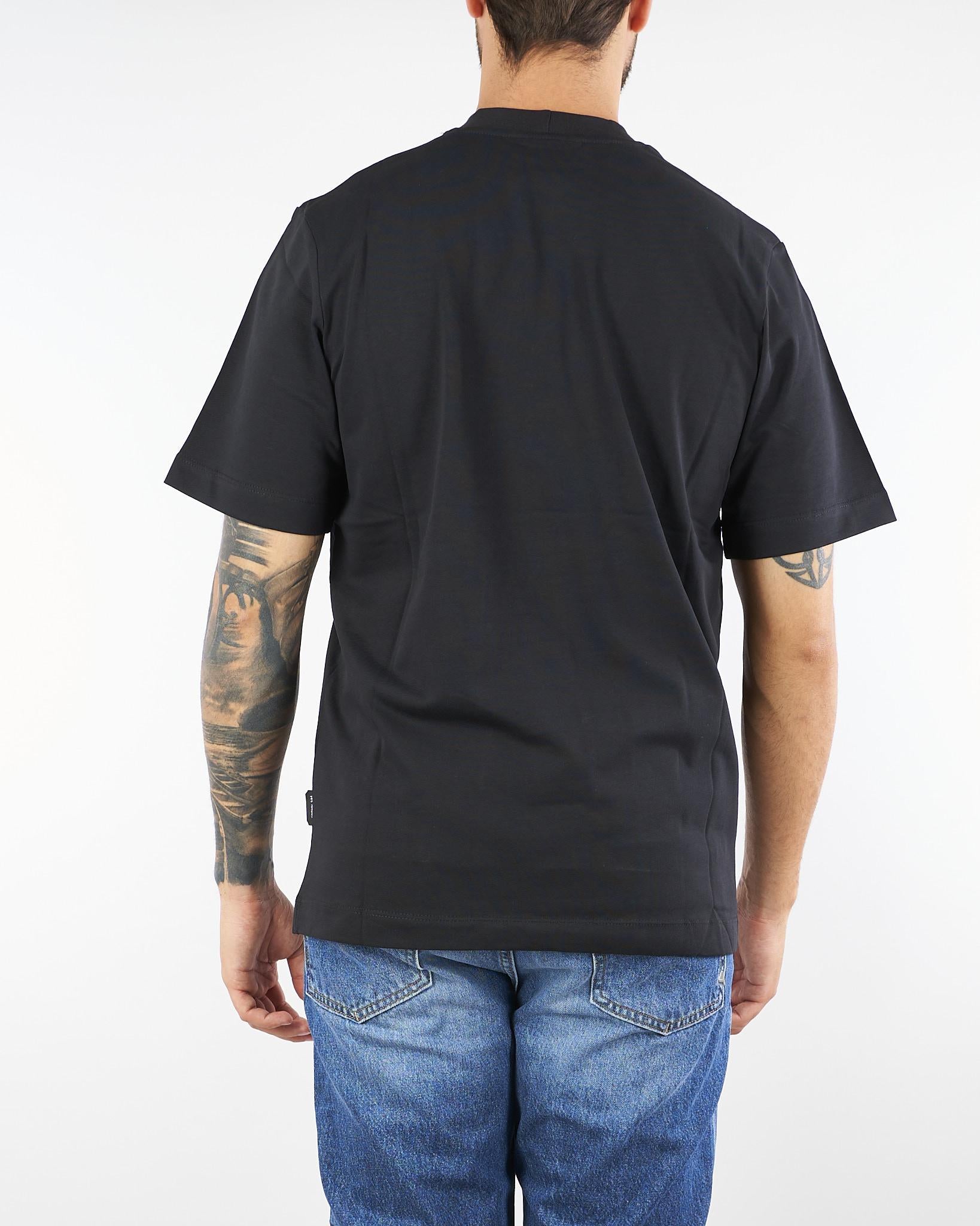 T-shirt Nero in cotone pesante XM4228 99 YES LONDON 