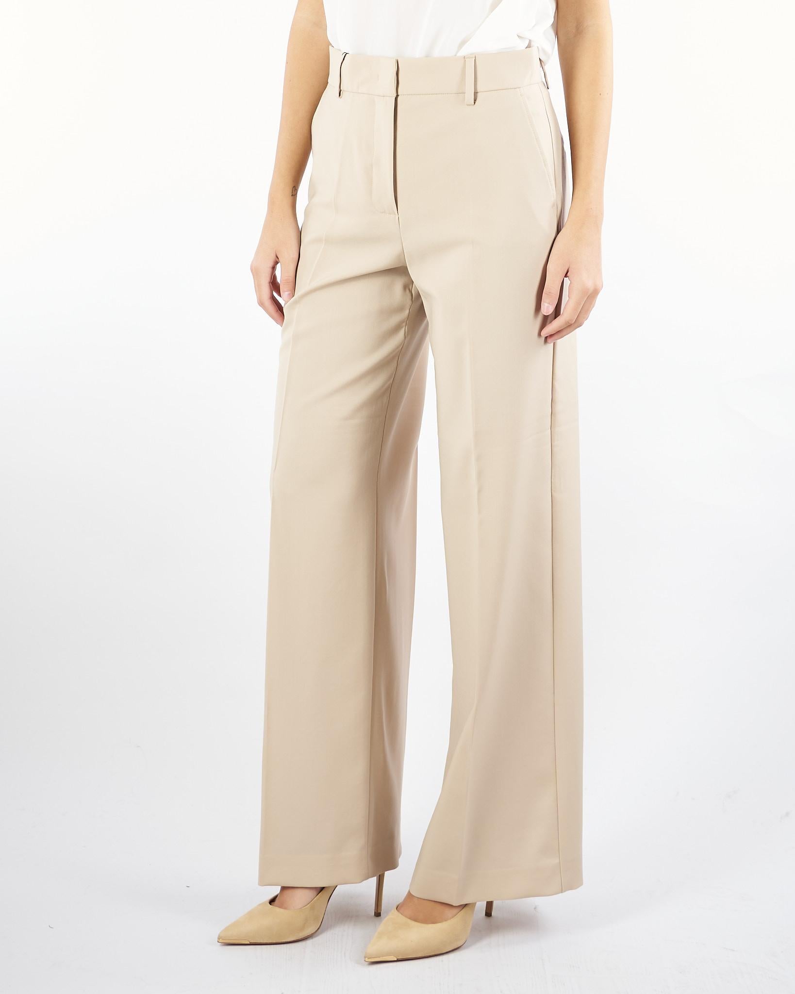 Pantalone Beige palazzo in lana VISIVO 9 MAX MARA WEEKEND 