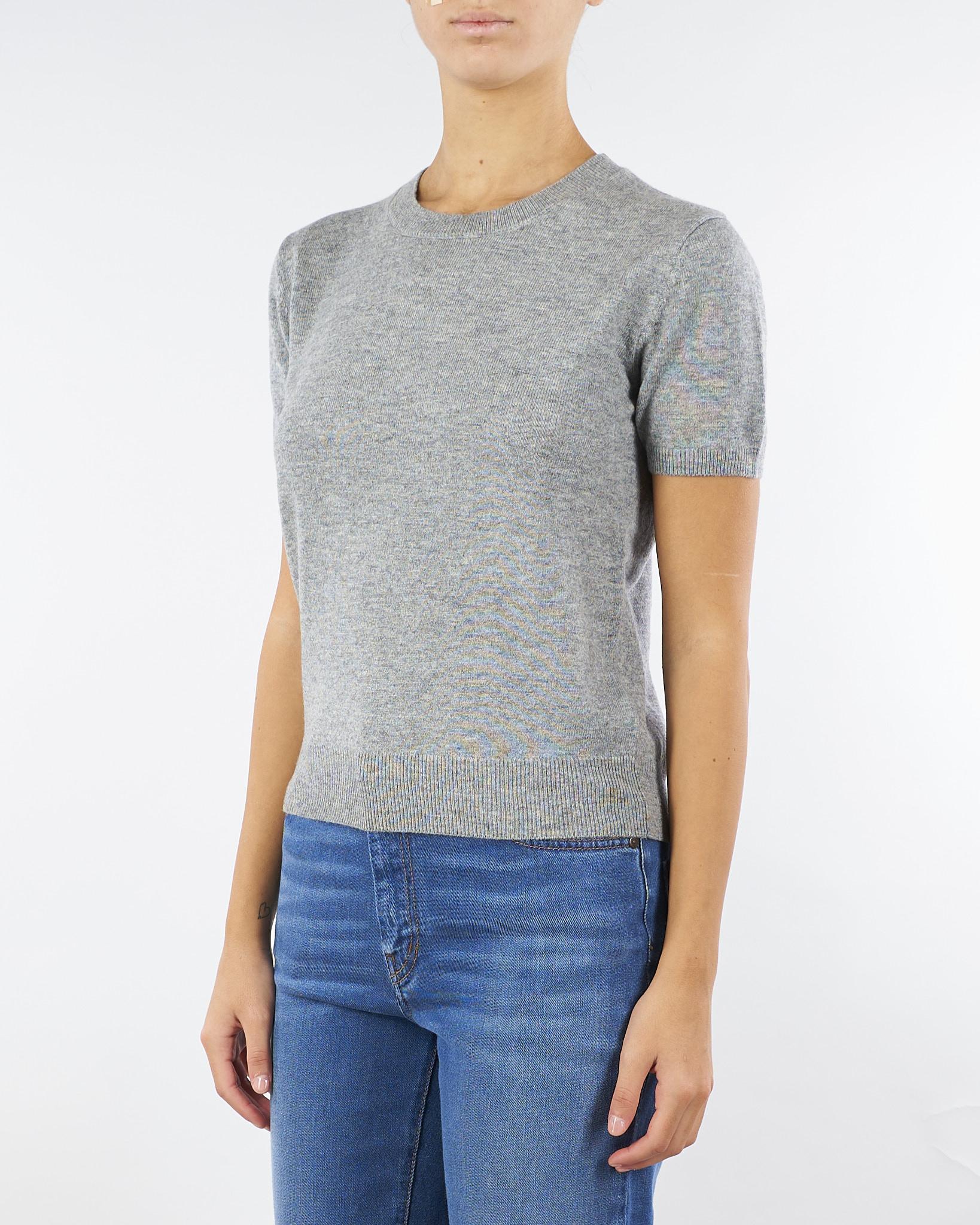Maglia Grigio in misto lana con maniche corte RI5NT047 0007 ICONA 