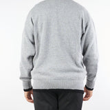 Cardigan Grigio in pura lana con dettagli a contrasto B9F0047 432 AMARANTO 
