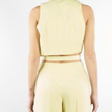 Top Lime cropped in tela fluida TO02101TTEL0015 V0774 SIMONA CORSELLINI 