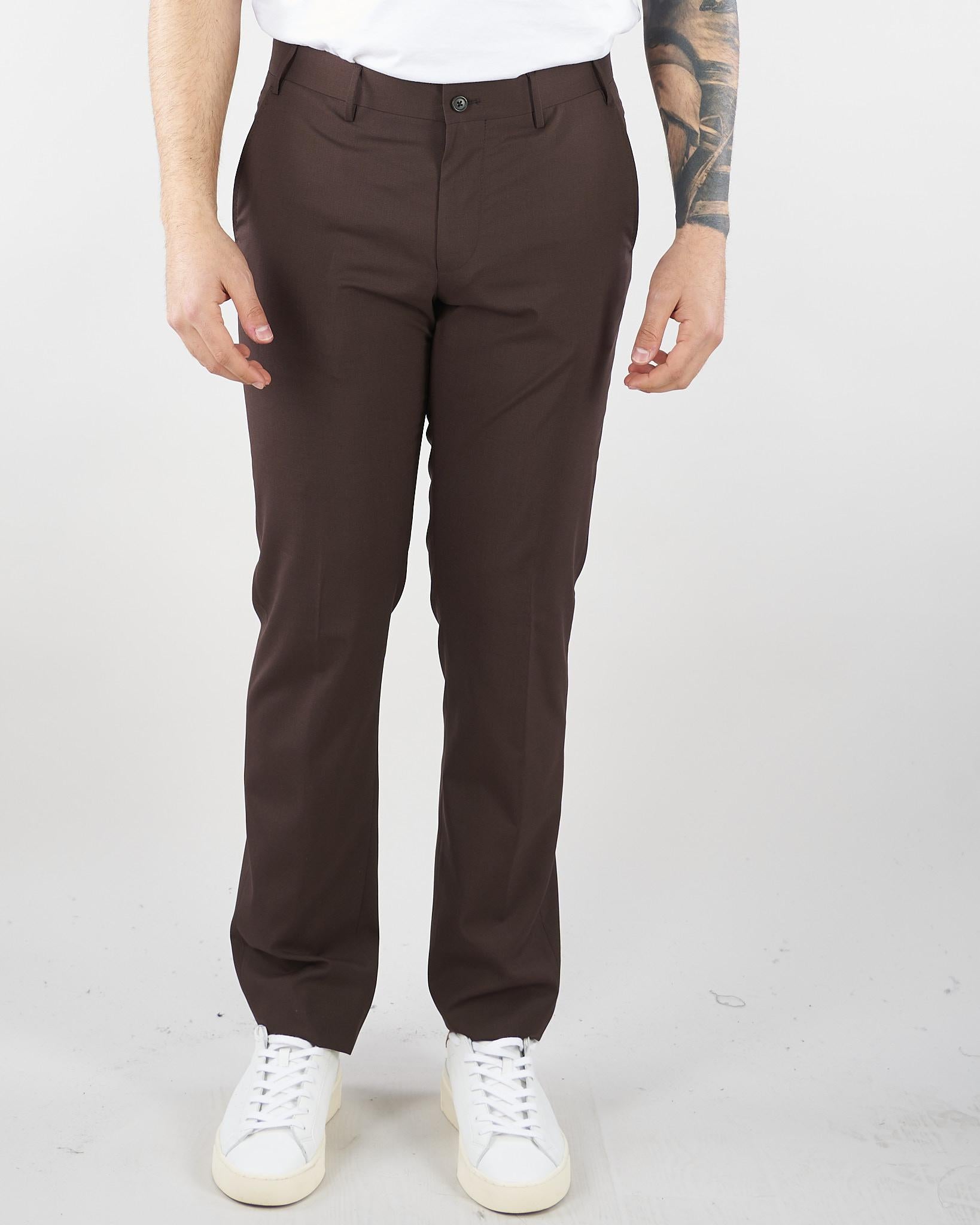 Pantalone Marrone in pura lana vergine e seta 2745792718487 30 CORNELIANI 