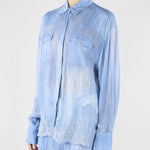 Camicia in georgette con stampa Denim e pizzo ricamato D48EK021EB5 MF156 ERMANNO BY ERMANNO SCERVINO 