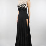 Abito Nero-Burro Red Carpet in tulle e jersey lurex ABR4462E2 685 ELISABETTA FRANCHI 