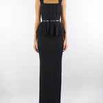 Abito Nero Red Carpet in maglia con baschina AM69S56E2 110 ELISABETTA FRANCHI 