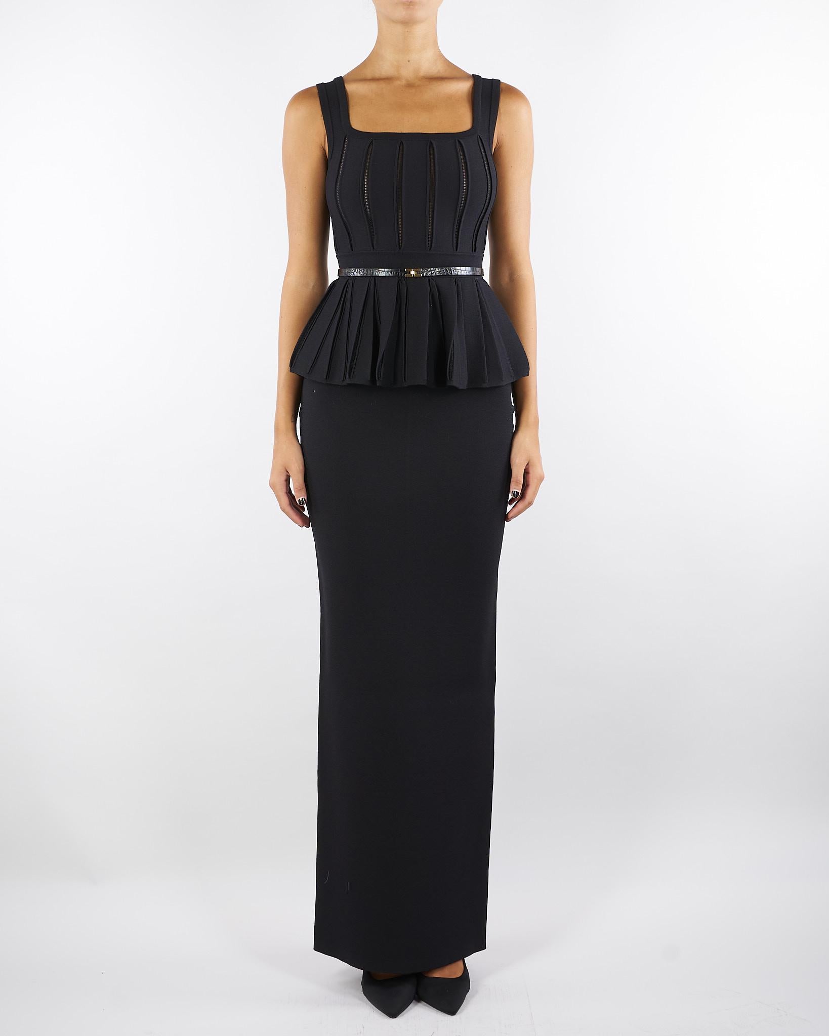 Abito Nero Red Carpet in maglia con baschina AM69S56E2 110 ELISABETTA FRANCHI 