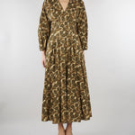 Abito Beige-Verde in popeline di cotone stampato MSTASTICE 5 MAX MARA STUDIO 