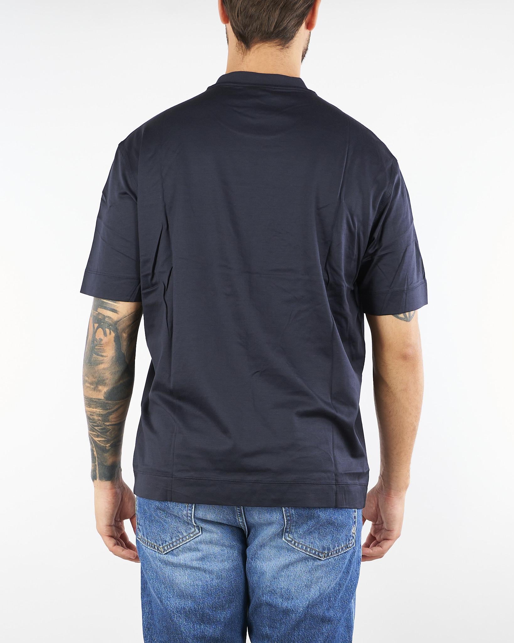 T-shirt Blu con ricamo maxi aquila in jersey EM002835AF107612 UB118 EMPORIO ARMANI 