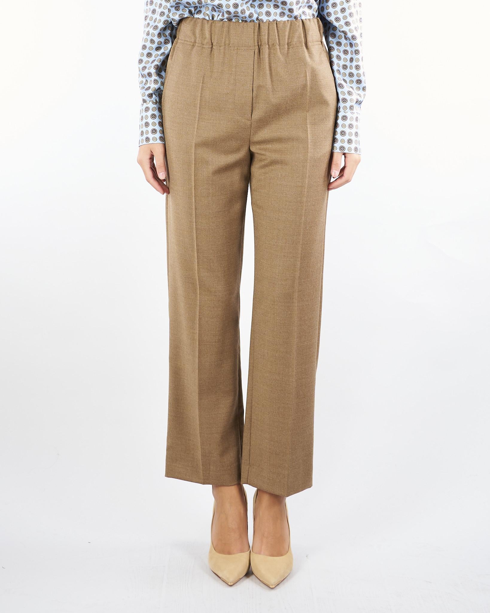Pantalone Tabacco in flanella di lana HATELEY 42 MAX MARA WEEKEND 