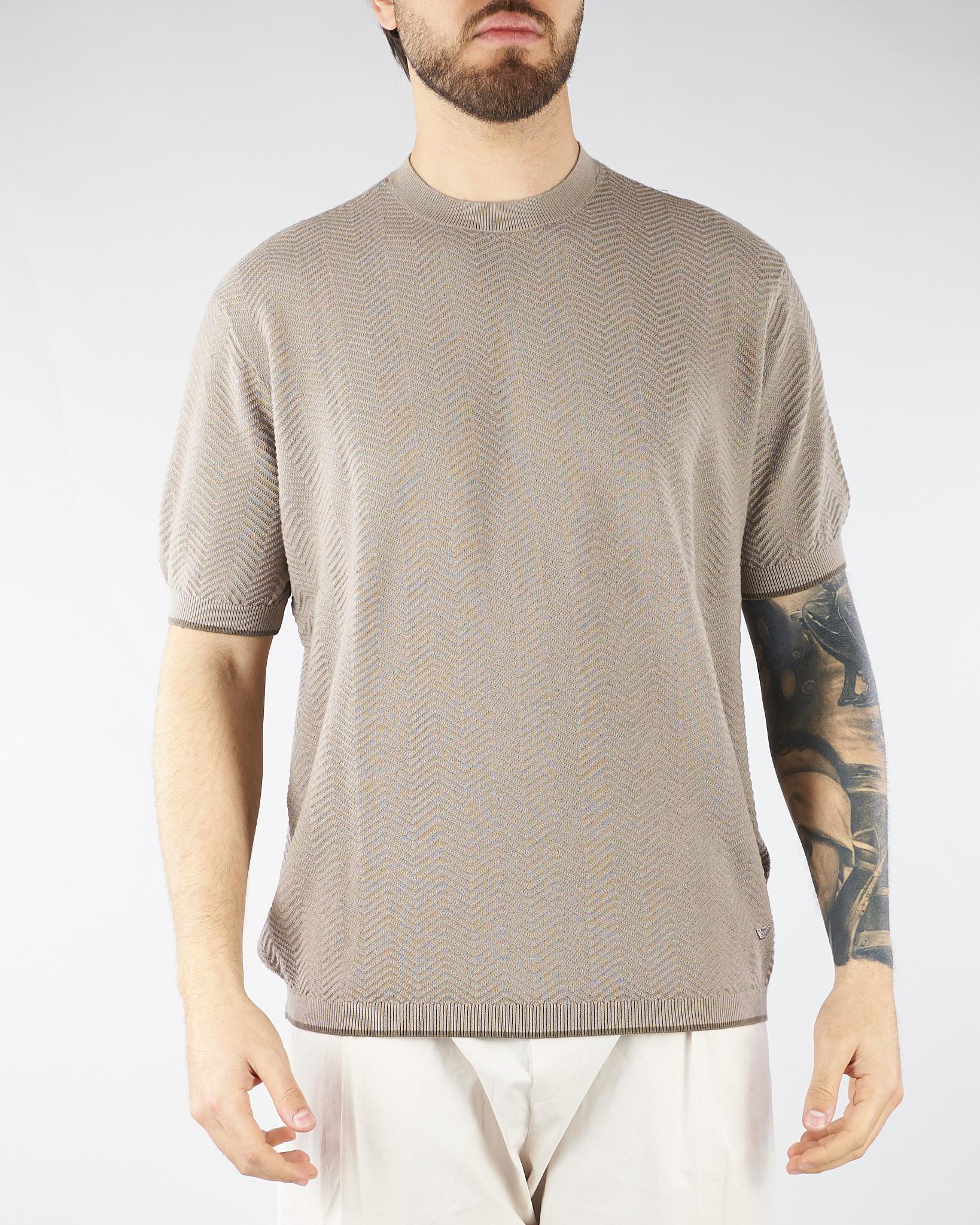 Maglia Fango in cotone con motivo chevron EM005529AF25257 F8090 EMPORIO ARMANI 