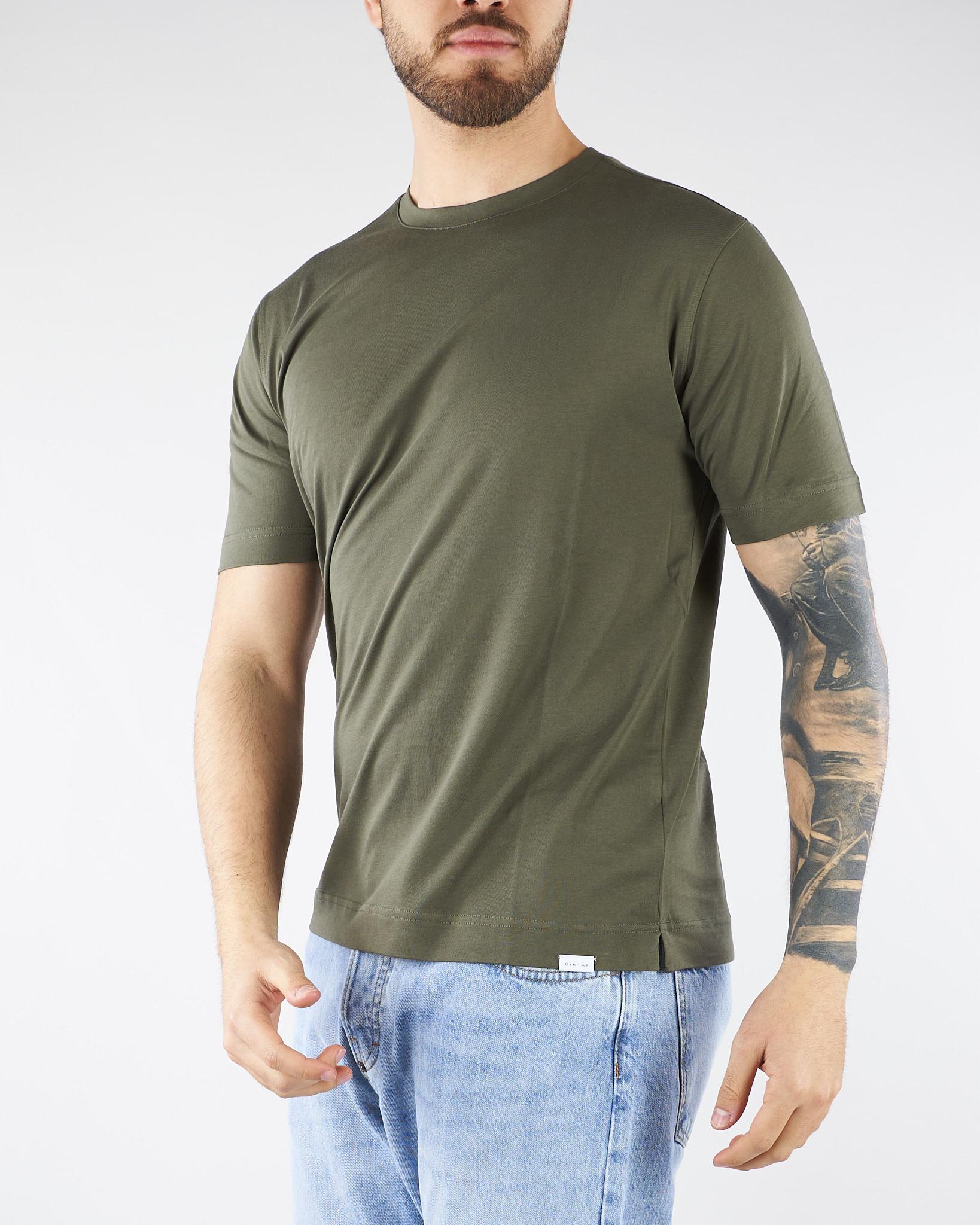 T-shirt Verde in cotone Supima DK17103 35 DIKTAT 