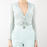 Body in jersey lurex con scollatura Elisabetta Franchi