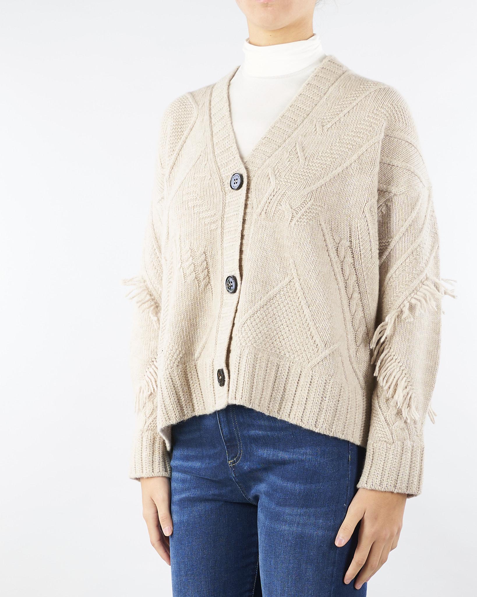 Cardigan Beige in filato di lana STALLO 3 MAX MARA WEEKEND 