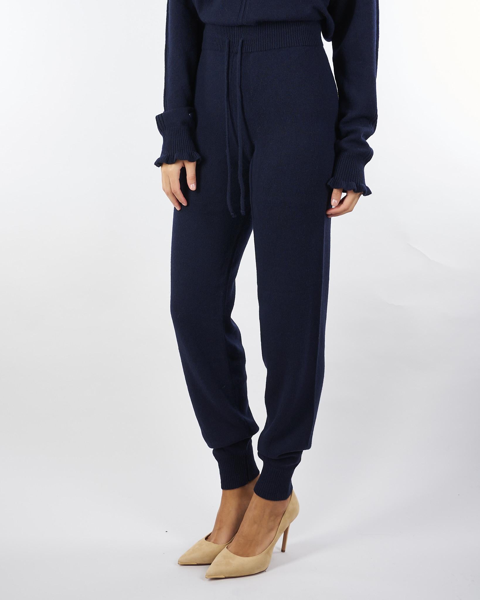 Pantaloni Blu in maglia di misto lana TT3352 11956 TWIN SET 