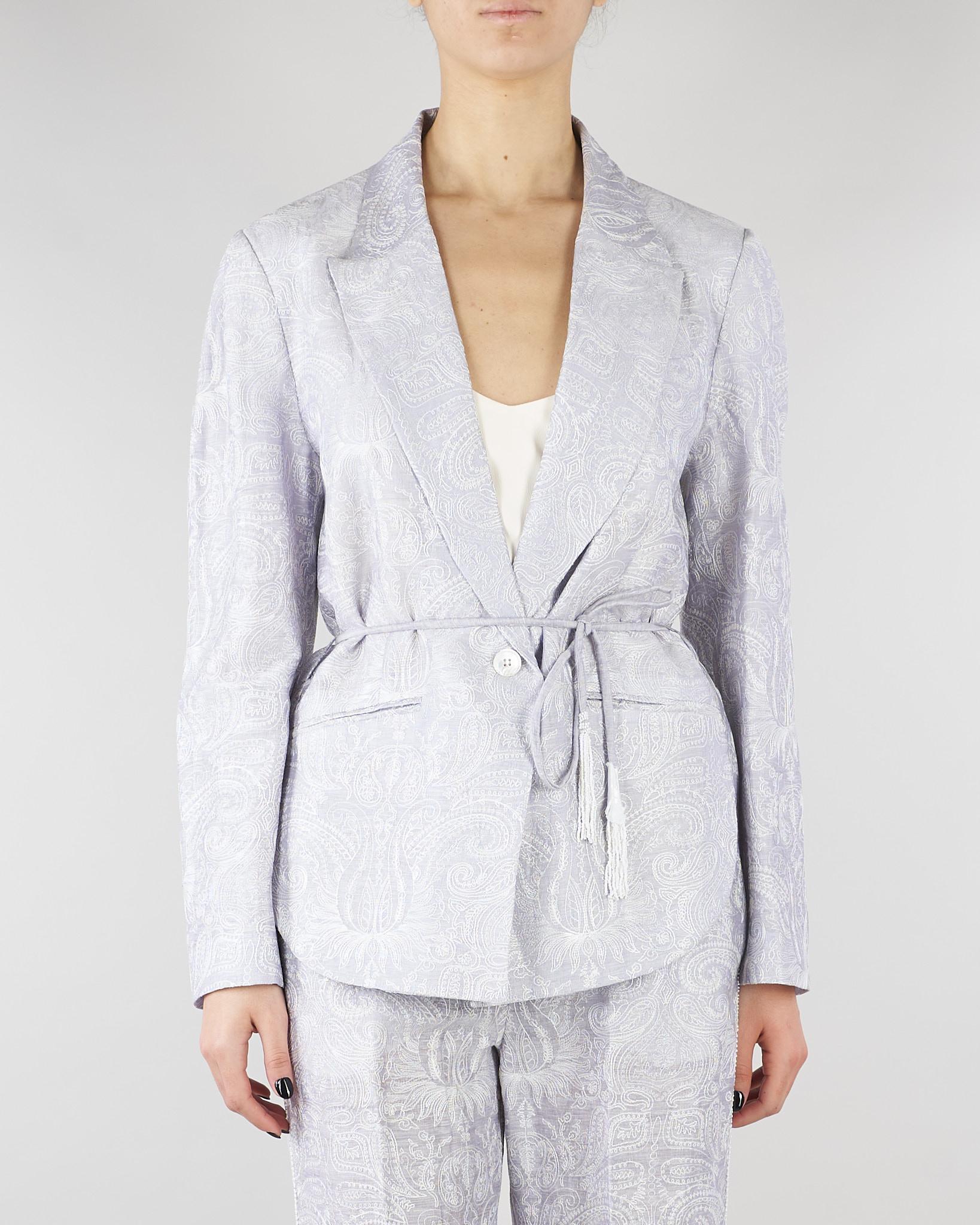 Giacca jacquard Polvere organza seta e lino ricamata GI095350330051 760 SEVENTY 