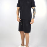 T-shirt Nero con patch logo in tono