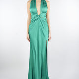 Abito in raso con scollo