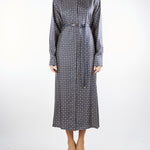 Abito Blu chemisier in seta stampata MISTER 1 MAX MARA STUDIO 