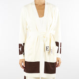 Cardigan Milk-Coffee in viscosa con bande lucide MK02S56E2 EG2 ELISABETTA FRANCHI 