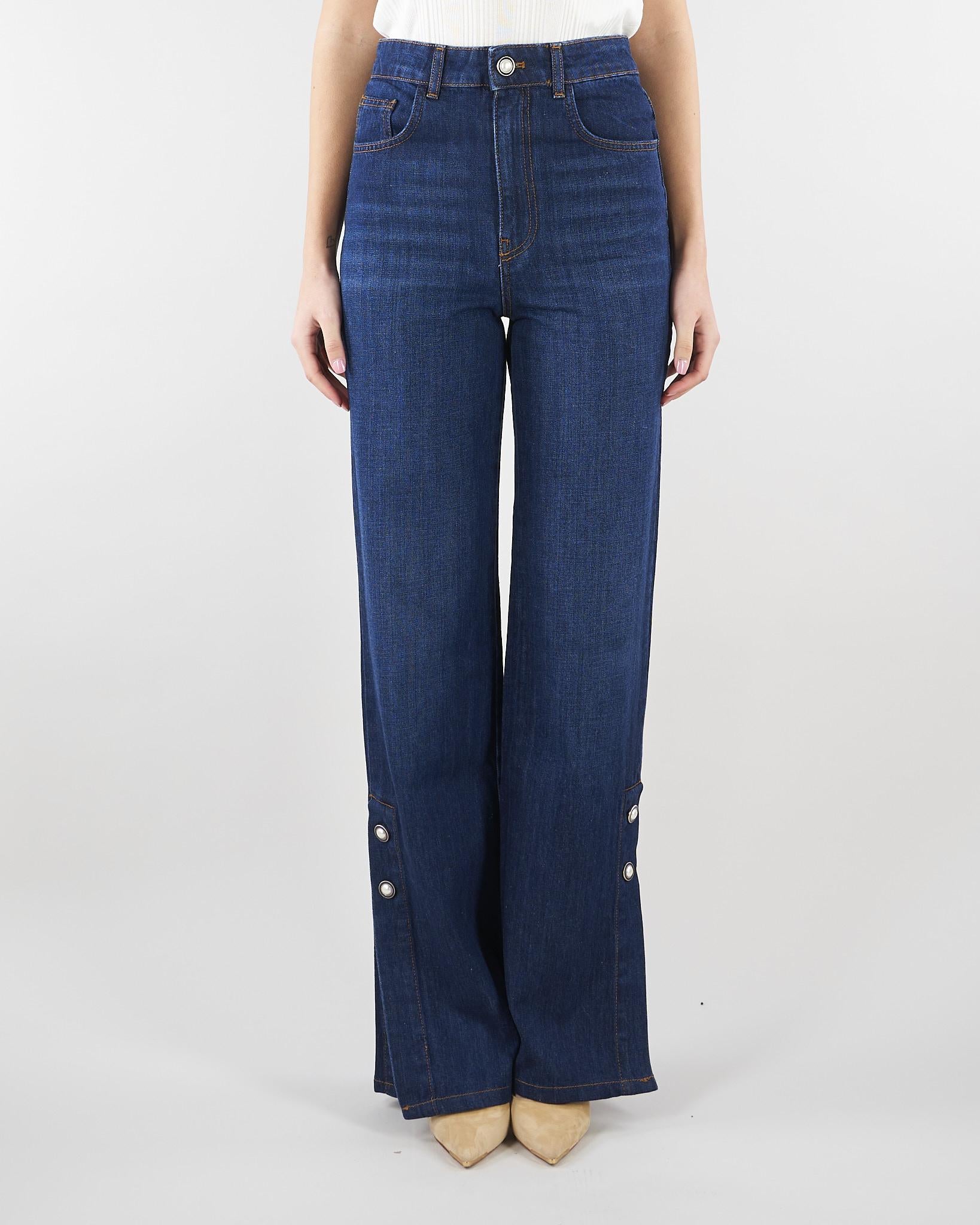 Jeans Denim flare con bottoni gioiello TP2702 12230 TWIN SET 