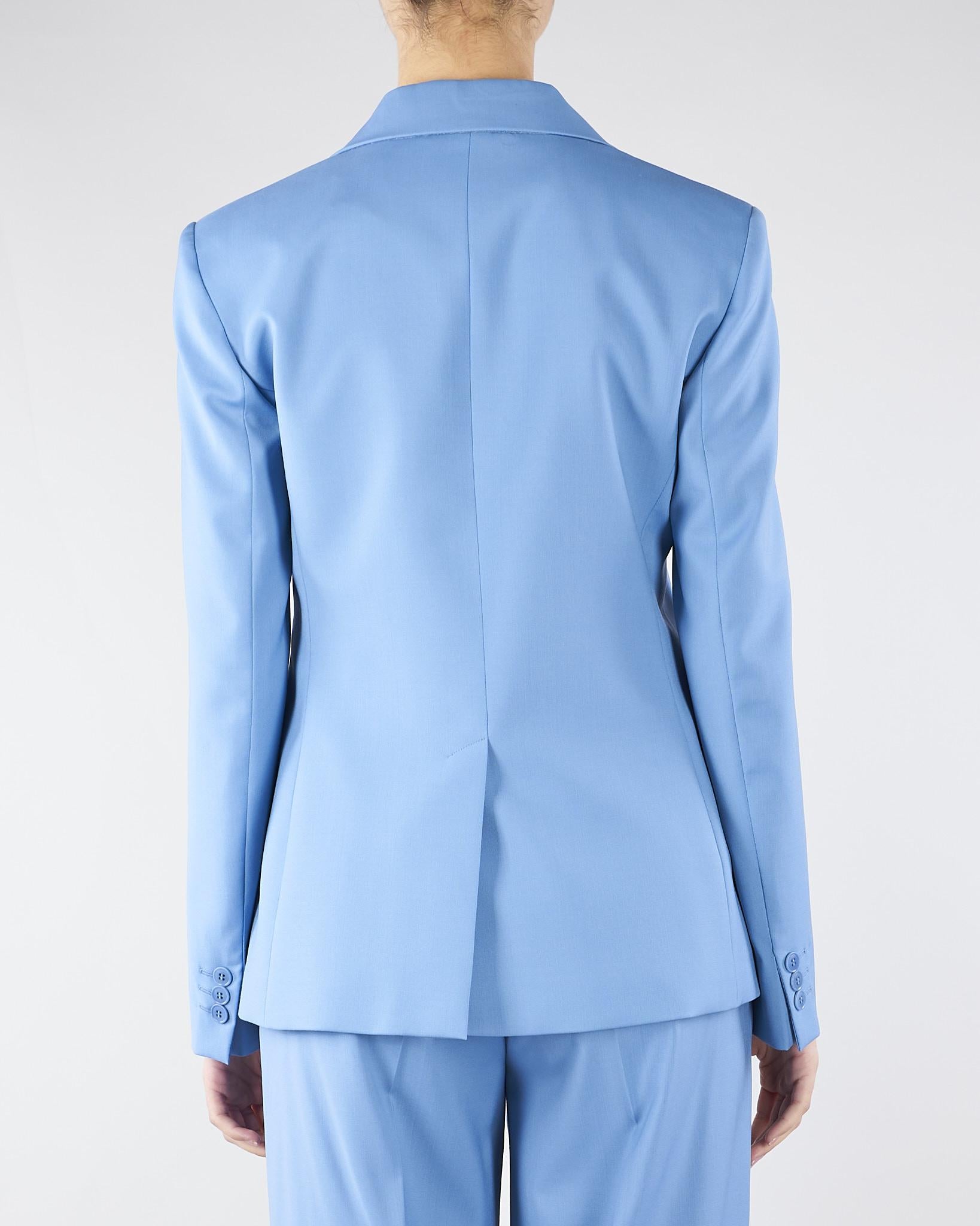 Blazer Azzurro in lana stretch WKDLAMINE 5 MAX MARA WEEKEND 