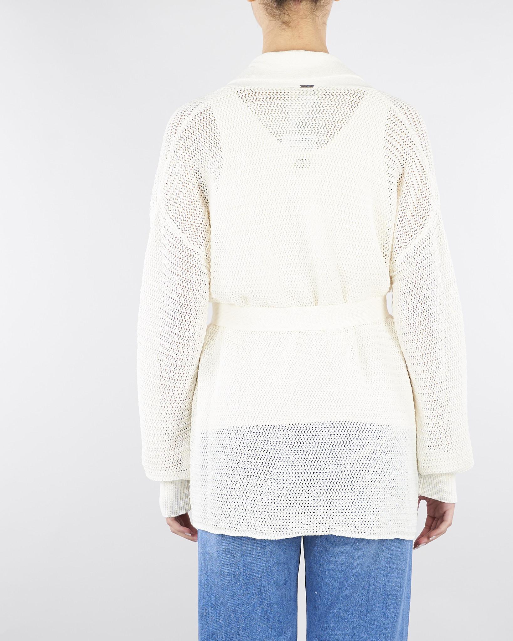 Cardigan Bianco a rete con ricamo a mano TE3021 381 TWIN SET 