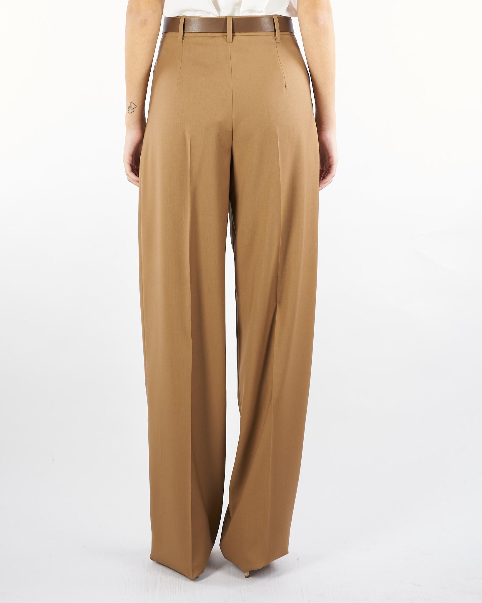 Pantalone Caramello in tela di lana BERGAMO 26 MAX MARA STUDIO 