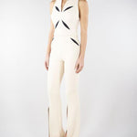 Pantaloni Burro-Nero in crêpe leggero con cut-out e spacchi PA15961E2 E84 ELISABETTA FRANCHI 