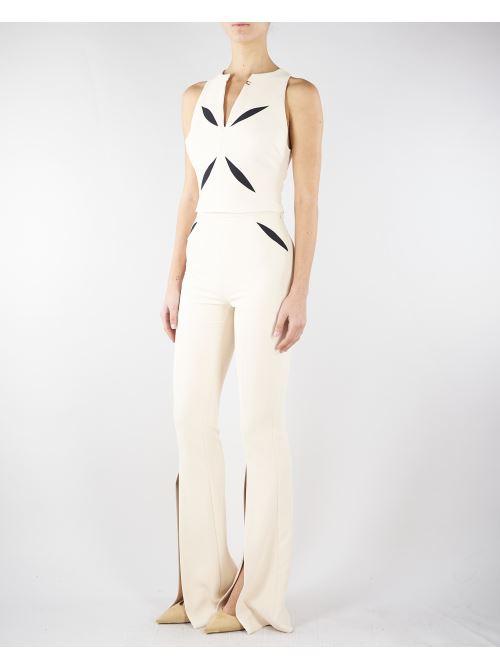 Pantaloni Burro-Nero in crêpe leggero con cut-out e spacchi PA15961E2 E84 ELISABETTA FRANCHI 