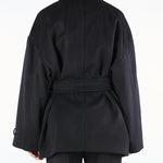 Giaccone Nero doppiopetto in drap di pura lana PAUSA 13 MAX MARA STUDIO 