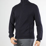 Cardigan Jacquard Blu con zip EM003503AF14113 UB109 EMPORIO ARMANI 